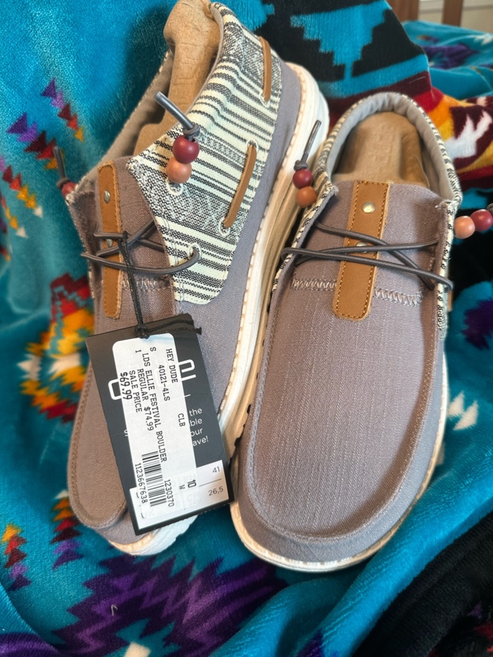 Hey Dude Ellie Festival Casual Slip-On Shoes - Gray